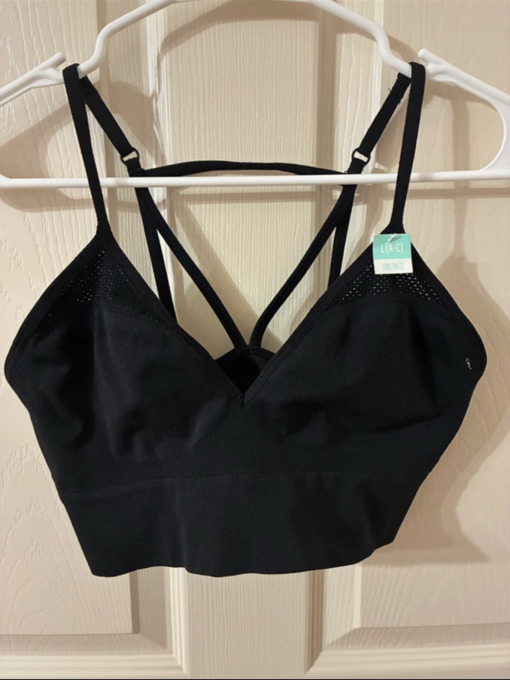PINK Victoria's Secret Black Double-Strap Seamless Bralette